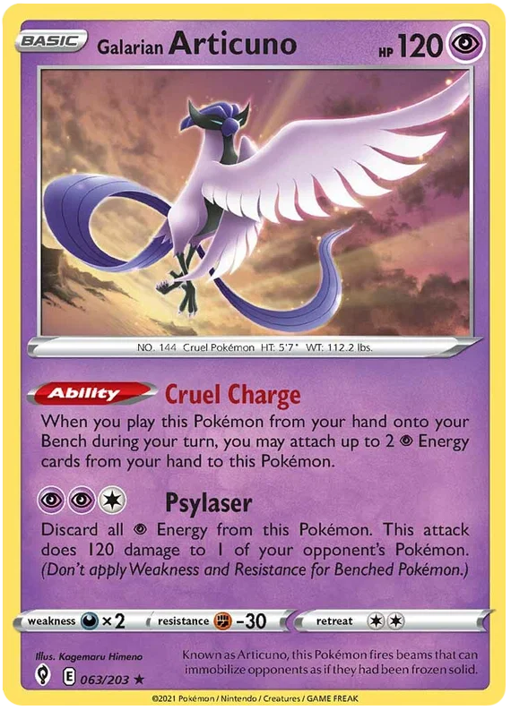 Galarian Articuno 063/203 - Pokemon TCG Evolving Skies card