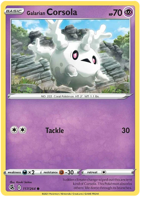 Galarian Corsola Fusion Strike Pokemon Card Singles 117/264