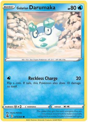 Galarian Darumaka Fusion Strike Pokemon Card Singles 071/264