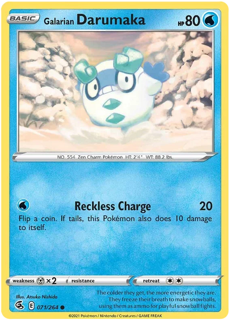 Galarian Darumaka Fusion Strike Pokemon Card Singles 071/264
