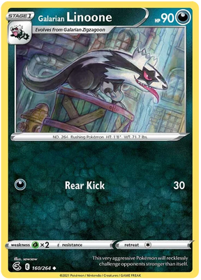 Galarian Linoone Fusion Strike Pokemon Card Singles 160/264