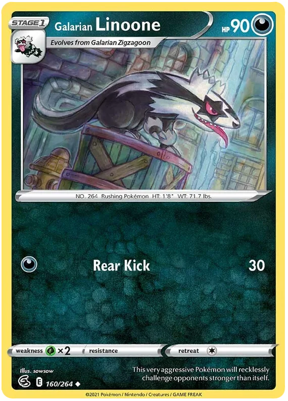Galarian Linoone Fusion Strike Pokemon Card Singles 160/264