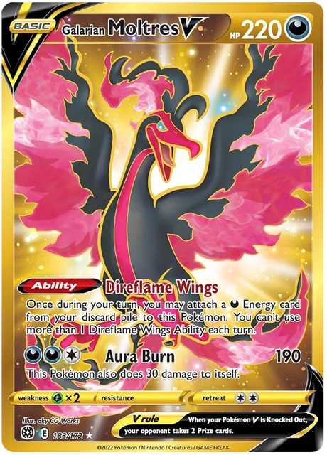 Galarian Moltres V Brilliant Stars Pokemon Card Singles 183/172