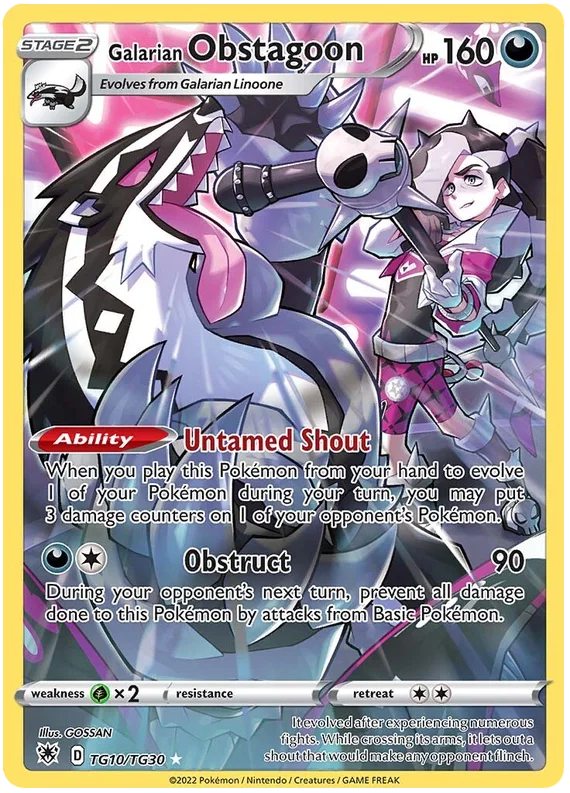 Galarian Obstagoon Astral Radiance Trainer Gallery Pokemon Singles TG10/TG30