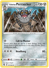 Galarian Perrserker Fusion Strike Pokemon Card Singles 181/264