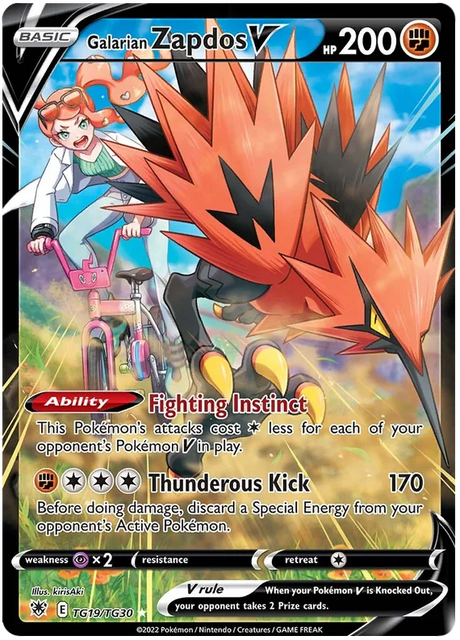 Galarian Zapdos V Astral Radiance Trainer Gallery Pokemon Singles TG19/TG30