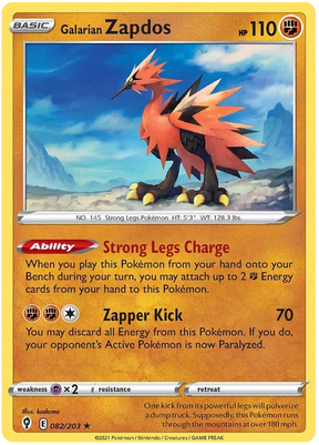 Galarian Zapdos 082/203 - Pokemon TCG Evolving Skies card
