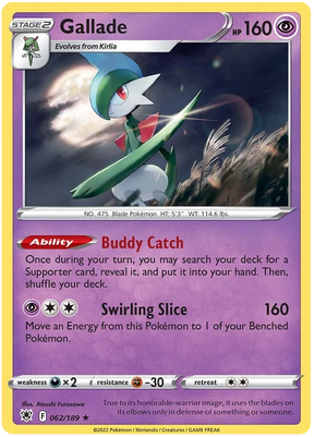 Gallade Astral Radiance Pokemon Card Singles 062/189