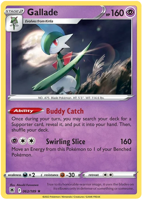 Gallade Astral Radiance Pokemon Card Singles 062/189
