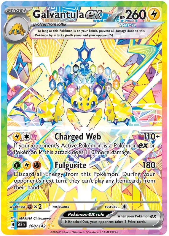 Galvantula ex Special Illustration Rare Stellar Crown Pokemon Single Card 168/142