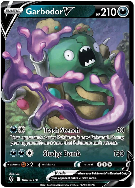 Garbodor V 100/203 - Pokemon TCG Evolving Skies card