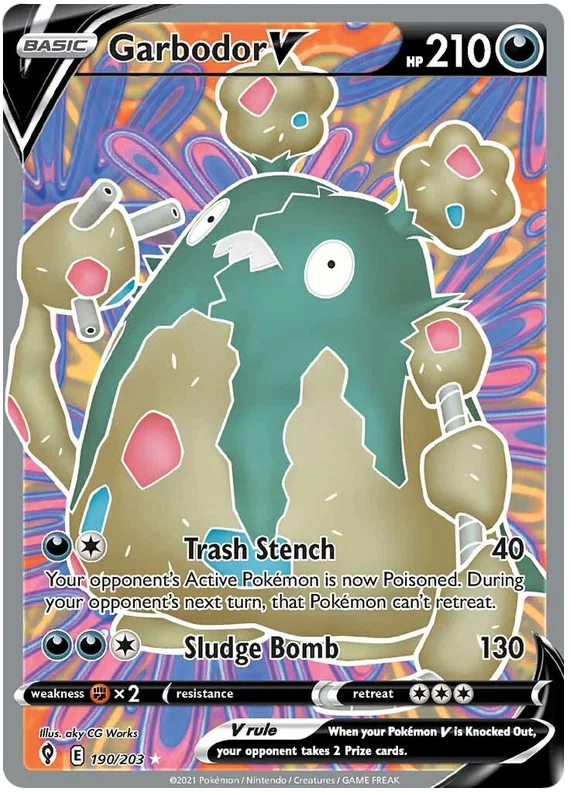 Garbodor V (Full Art) 190/203 - Pokemon TCG Evolving Skies card