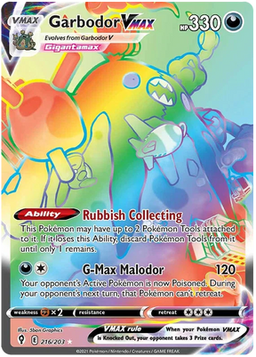 Garbodor VMAX (Secret) 216/203 - Pokemon TCG Evolving Skies card