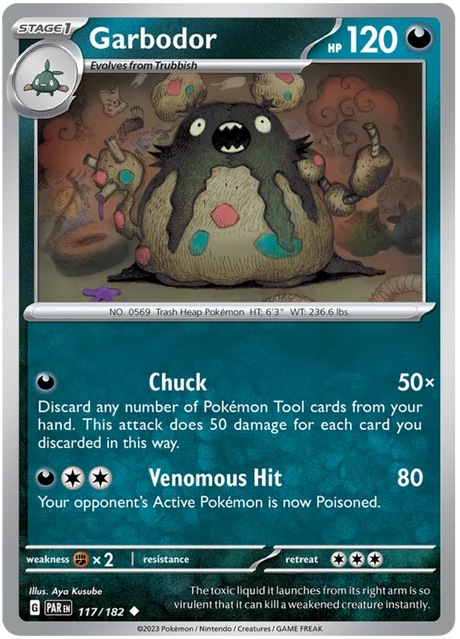 Garbodor Paradox Rift Single Pokemon Card 117/182