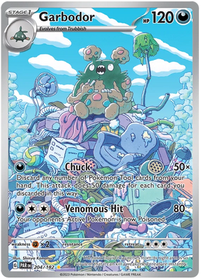 Garbodor Illustration Rare Paradox Rift Single Pokemon Card 204/182