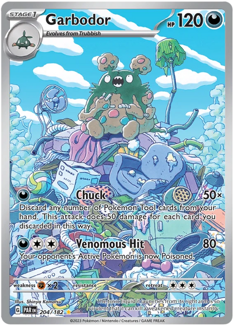 Garbodor Illustration Rare Paradox Rift Single Pokemon Card 204/182