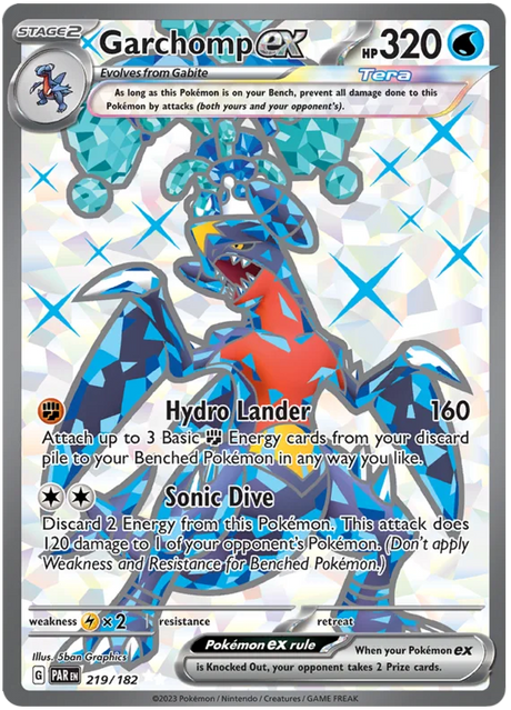 Garchomp ex Full Art Paradox Rift Single Pokemon Card 219/182