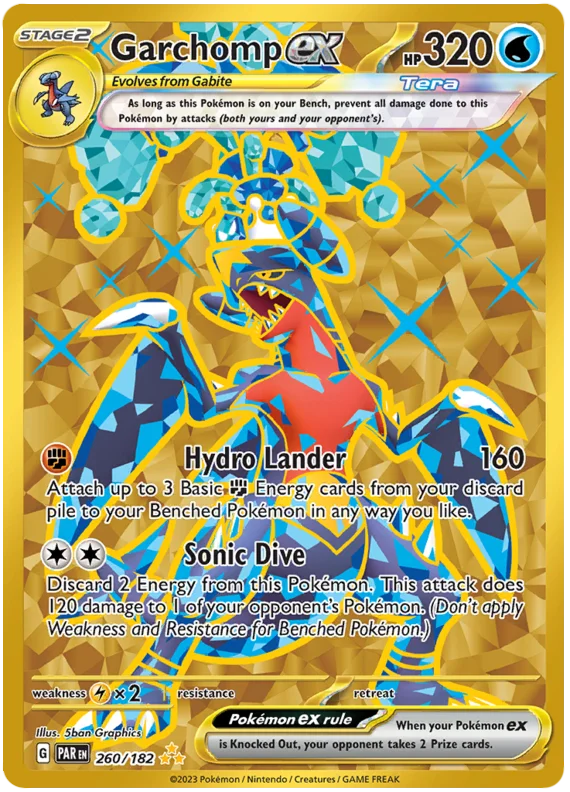 Garchomp ex Gold Paradox Rift Single Pokemon Card 260/182