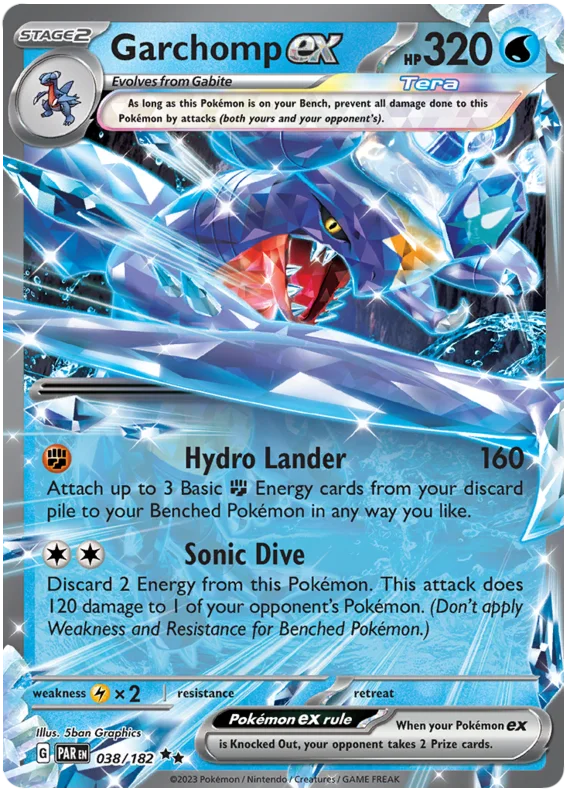 Garchomp ex Paradox Rift Single Pokemon Card 038/182