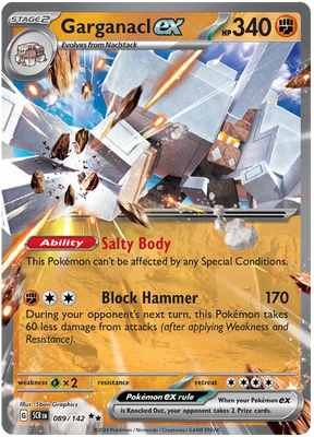 Garganacl ex Stellar Crown Pokemon Single Card 089/142