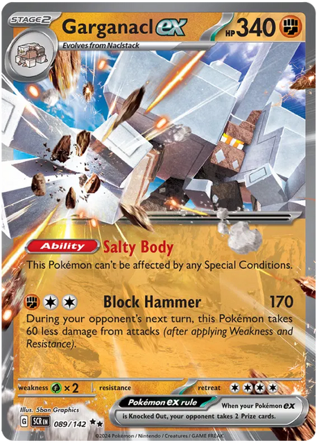 Garganacl ex Stellar Crown Pokemon Single Card 089/142