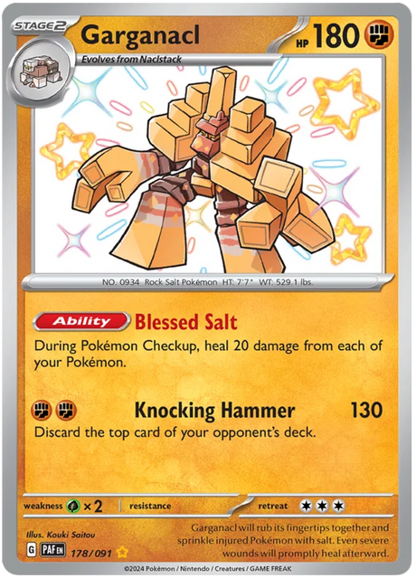 Garganacl Paldean Fates Pokemon Card Single 178/091