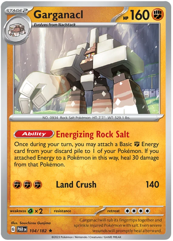 Garganacl Paradox Rift Single Pokemon Card 104/182