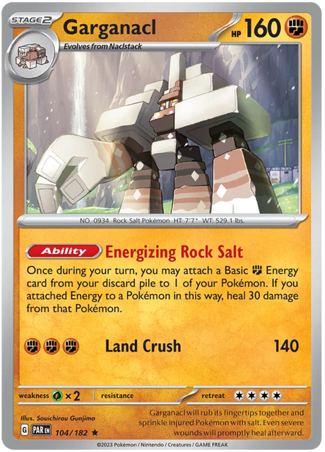 Garganacl Paradox Rift Single Pokemon Card 104/182