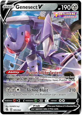 Genesect V Fusion Strike Pokemon Card Singles 185/264