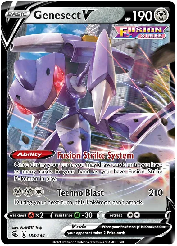Genesect V Fusion Strike Pokemon Card Singles 185/264