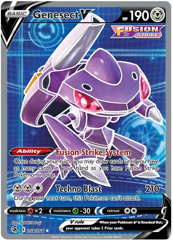 Genesect V Fusion Strike Pokemon Card Singles 254/264