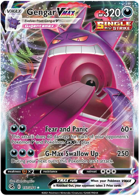 Gengar VMAX Fusion Strike Pokemon Card Singles 157/264