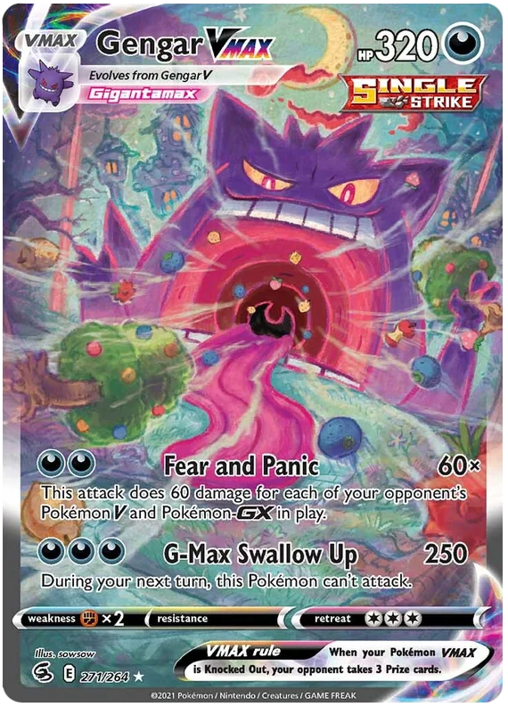 Gengar VMAX Fusion Strike Pokemon Card Singles 271/264