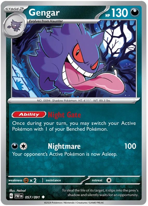 Gengar Paldean Fates Pokemon Card Single 057/091