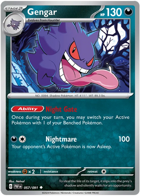 Gengar Paldean Fates Pokemon Card Single 057/091