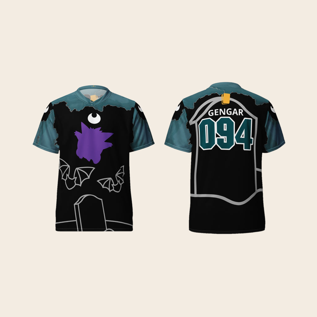Pokemon Gengar 094 Themed Printed Jersey Front and Back