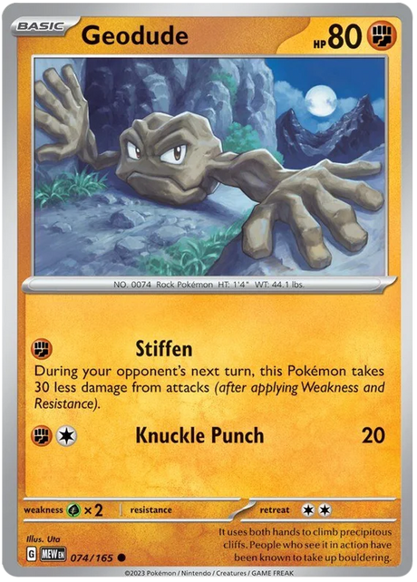 Geodude 151 Single Pokemon Card