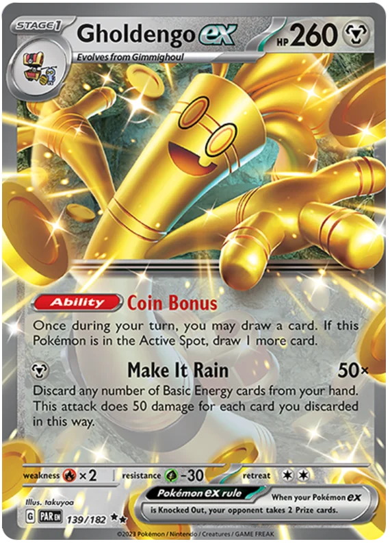 Gholdengo ex Paradox Rift Single Pokemon Card 139/182