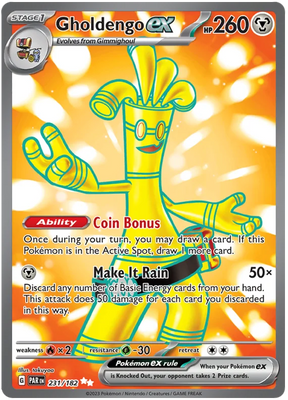 Gholdengo ex Full Art Paradox Rift Single Pokemon Card 231/182