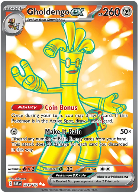 Gholdengo ex Full Art Paradox Rift Single Pokemon Card 231/182