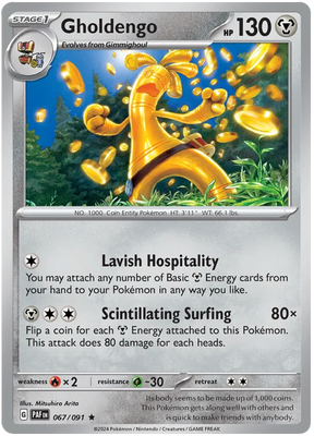 Gholdengo Paldean Fates Pokemon Card Single 067/091