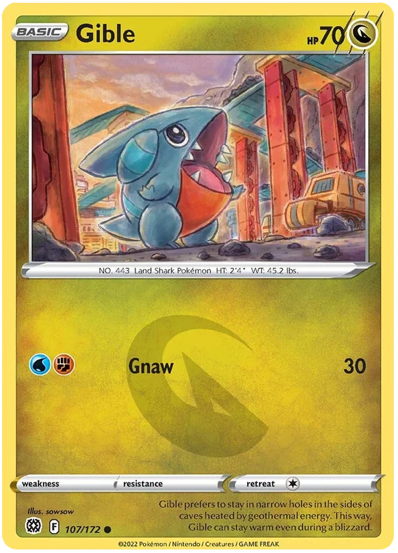 Gible Brilliant Stars Pokemon Card Singles 107/172