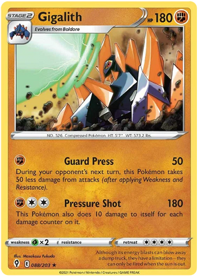 Gigalith 088/203 - Pokemon TCG Evolving Skies card
