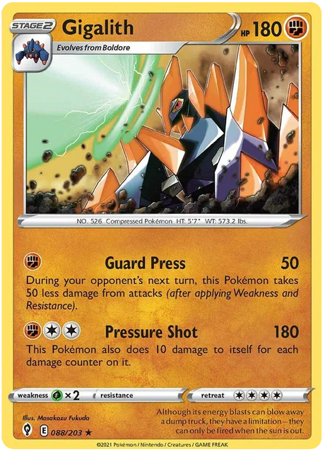 Gigalith 088/203 - Pokemon TCG Evolving Skies card