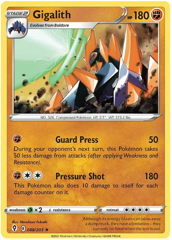 Gigalith 088/203 - Pokemon TCG Evolving Skies card