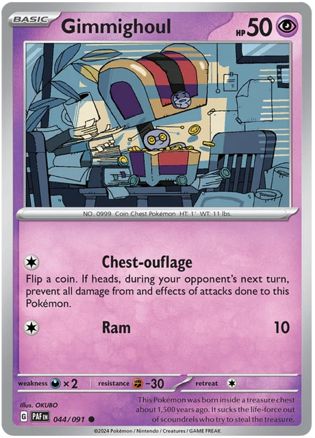 Gimmighoul Paldean Fates Pokemon Card Single 044/091
