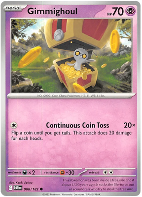 Gimmighoul 088 Paradox Rift Single Pokemon Card 088/182