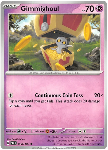 Gimmighoul 088 Paradox Rift Single Pokemon Card 088/182