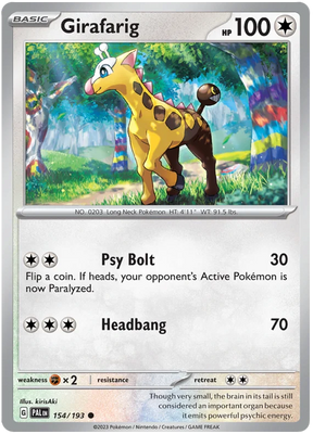 Girafarig Paldea Evolved Single Pokemon Card