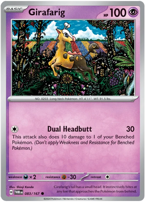 Girafarig Twilight Masquerade Pokemon Single 083/167